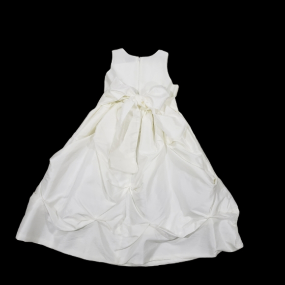 Girls Ivory shantung dress tea length - Picture 3 of 3